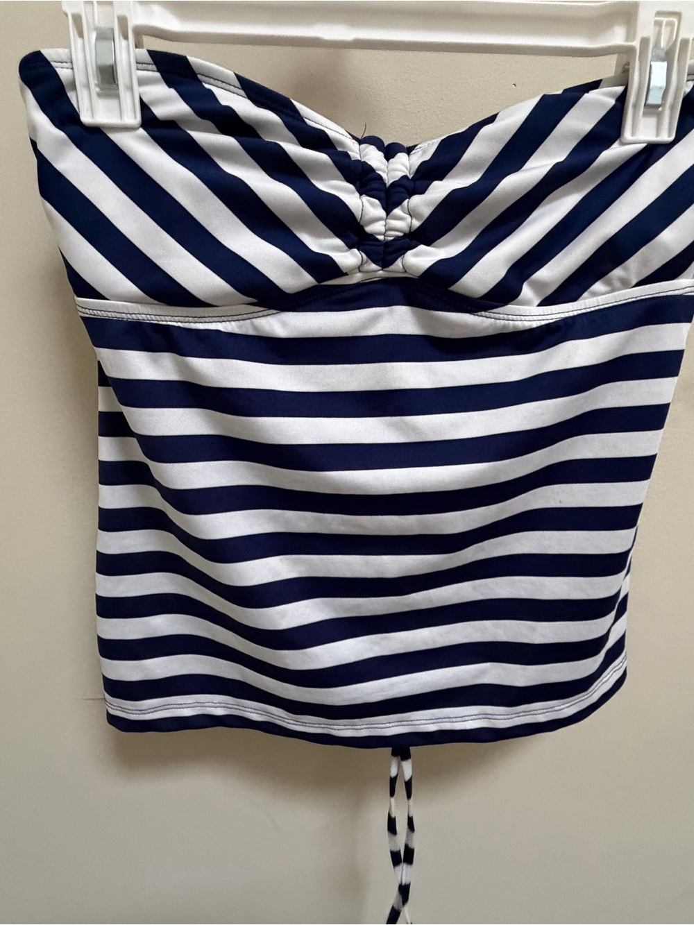Mossimo Blue & White Striped Bandeau Tankini Swim Top Size M